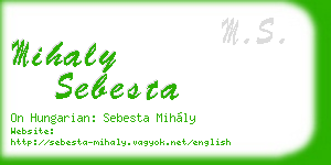 mihaly sebesta business card